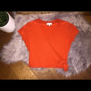 pumpkin madewell wrap top